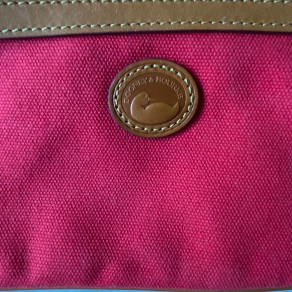 Dooney & Bourke Canvas Leather Red Wristlet - Picture 3 of 9
